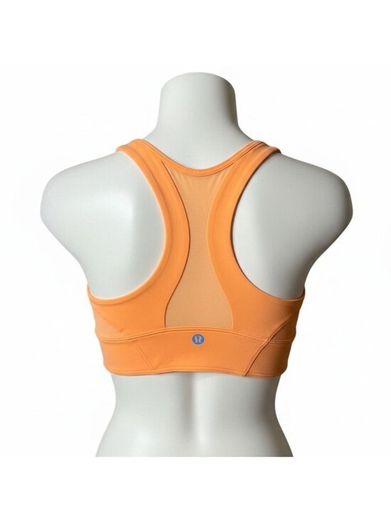 lululemon athletica Tops - Lululemon Mesh-Back Train Bra Size 2 Medium Support, A/B Cup W2D30S Orange Frapp